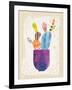 Collage Cactus III on Graph Paper-Melissa Averinos-Framed Art Print