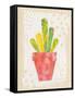 Collage Cactus VI on Graph Paper-Melissa Averinos-Framed Stretched Canvas