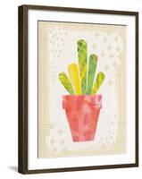 Collage Cactus VI on Graph Paper-Melissa Averinos-Framed Art Print