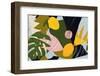 Collage Contemporary Floral Seamless Pattern. Modern Exotic Jungle Fruits and Plants Illustration I-Angelina Bambina-Framed Photographic Print