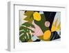 Collage Contemporary Floral Seamless Pattern. Modern Exotic Jungle Fruits and Plants Illustration I-Angelina Bambina-Framed Photographic Print