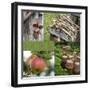 Collage Countryside Impressions with Label 'Home'-Andrea Haase-Framed Photographic Print