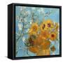 Collage Design with Painting Elements - Sunflowers & Almond Branches in Bloom-Elements of Vincent Van Gogh-Framed Stretched Canvas