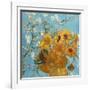 Collage Design with Painting Elements - Sunflowers & Almond Branches in Bloom-Elements of Vincent Van Gogh-Framed Art Print