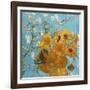 Collage Design with Painting Elements - Sunflowers & Almond Branches in Bloom-Elements of Vincent Van Gogh-Framed Art Print