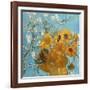 Collage Design with Painting Elements - Sunflowers & Almond Branches in Bloom-Elements of Vincent Van Gogh-Framed Art Print