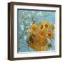 Collage Design with Painting Elements - Sunflowers & Almond Branches in Bloom-Elements of Vincent Van Gogh-Framed Art Print