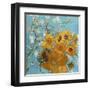 Collage Design with Painting Elements - Sunflowers & Almond Branches in Bloom-Elements of Vincent Van Gogh-Framed Art Print