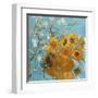 Collage Design with Painting Elements - Sunflowers & Almond Branches in Bloom-Elements of Vincent Van Gogh-Framed Art Print