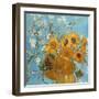 Collage Design with Painting Elements - Sunflowers & Almond Branches in Bloom-Elements of Vincent Van Gogh-Framed Art Print