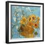 Collage Design with Painting Elements - Sunflowers & Almond Branches in Bloom-Elements of Vincent Van Gogh-Framed Art Print