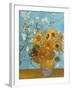 Collage Design with Painting Elements - Sunflowers & Almond Branches in Bloom-Elements of Vincent Van Gogh-Framed Art Print