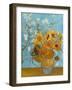 Collage Design with Painting Elements - Sunflowers & Almond Branches in Bloom-Elements of Vincent Van Gogh-Framed Art Print