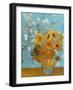 Collage Design with Painting Elements - Sunflowers & Almond Branches in Bloom-Elements of Vincent Van Gogh-Framed Art Print