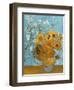 Collage Design with Painting Elements - Sunflowers & Almond Branches in Bloom-Elements of Vincent Van Gogh-Framed Art Print