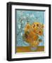 Collage Design with Painting Elements - Sunflowers & Almond Branches in Bloom-Elements of Vincent Van Gogh-Framed Art Print