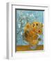 Collage Design with Painting Elements - Sunflowers & Almond Branches in Bloom-Elements of Vincent Van Gogh-Framed Art Print