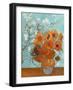 Collage Design with Painting Elements - Sunflowers & Almond Branches in Bloom-Elements of Vincent Van Gogh-Framed Art Print