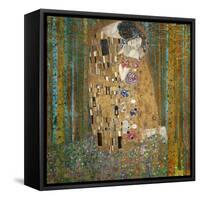 Collage Design with Painting Elements - The Kiss & Tannenwald (Pine Forest)-Elements of Gustav Klimt-Framed Stretched Canvas