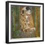 Collage Design with Painting Elements - The Kiss & Tannenwald (Pine Forest)-Elements of Gustav Klimt-Framed Art Print