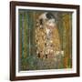 Collage Design with Painting Elements - The Kiss & Tannenwald (Pine Forest)-Elements of Gustav Klimt-Framed Art Print