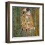 Collage Design with Painting Elements - The Kiss & Tannenwald (Pine Forest)-Elements of Gustav Klimt-Framed Art Print