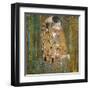 Collage Design with Painting Elements - The Kiss & Tannenwald (Pine Forest)-Elements of Gustav Klimt-Framed Art Print