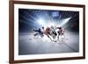 Collage from Hockey Players in Action-Eugene Onischenko-Framed Photographic Print