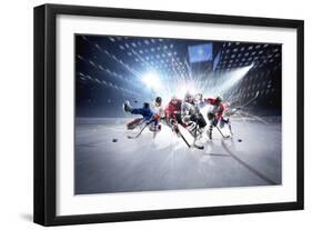 Collage from Hockey Players in Action-Eugene Onischenko-Framed Photographic Print