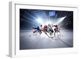 Collage from Hockey Players in Action-Eugene Onischenko-Framed Photographic Print