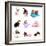 Collage from Several Cats Isolated on White-Yastremska-Framed Photographic Print