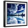 Collage - Landscape in Fantasy Planet-frenta-Framed Photographic Print