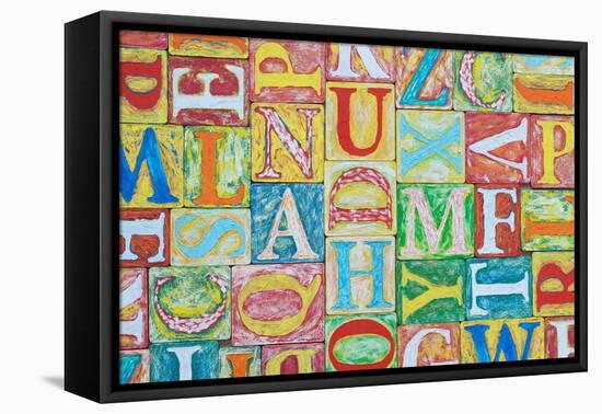 Collage Made of Colorful Alphabet Letters-Tuja66-Framed Stretched Canvas