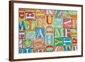 Collage Made of Colorful Alphabet Letters-Tuja66-Framed Photographic Print