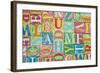 Collage Made of Colorful Alphabet Letters-Tuja66-Framed Photographic Print