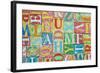 Collage Made of Colorful Alphabet Letters-Tuja66-Framed Photographic Print