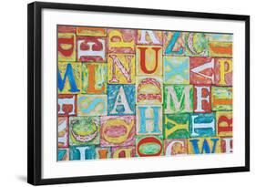 Collage Made of Colorful Alphabet Letters-Tuja66-Framed Photographic Print