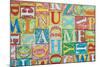 Collage Made of Colorful Alphabet Letters-Tuja66-Mounted Photographic Print