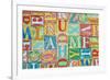 Collage Made of Colorful Alphabet Letters-Tuja66-Framed Photographic Print