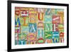 Collage Made of Colorful Alphabet Letters-Tuja66-Framed Photographic Print