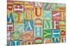 Collage Made of Colorful Alphabet Letters-Tuja66-Mounted Photographic Print