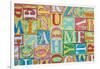 Collage Made of Colorful Alphabet Letters-Tuja66-Framed Photographic Print