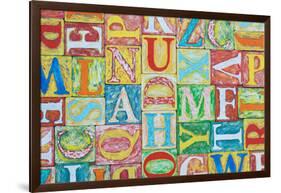 Collage Made of Colorful Alphabet Letters-Tuja66-Framed Photographic Print