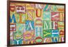 Collage Made of Colorful Alphabet Letters-Tuja66-Framed Photographic Print