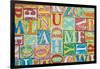 Collage Made of Colorful Alphabet Letters-Tuja66-Framed Photographic Print