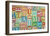 Collage Made of Colorful Alphabet Letters-Tuja66-Framed Photographic Print