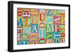 Collage Made of Colorful Alphabet Letters-Tuja66-Framed Photographic Print