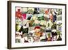 Collage of Different Snapshots of Different Landmarks and Scenes of Paris with Filter Effect-nito-Framed Photographic Print