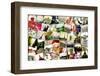 Collage of Different Snapshots of Different Landmarks and Scenes of Paris with Filter Effect-nito-Framed Photographic Print