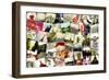 Collage of Different Snapshots of Different Landmarks and Scenes of Paris with Filter Effect-nito-Framed Photographic Print